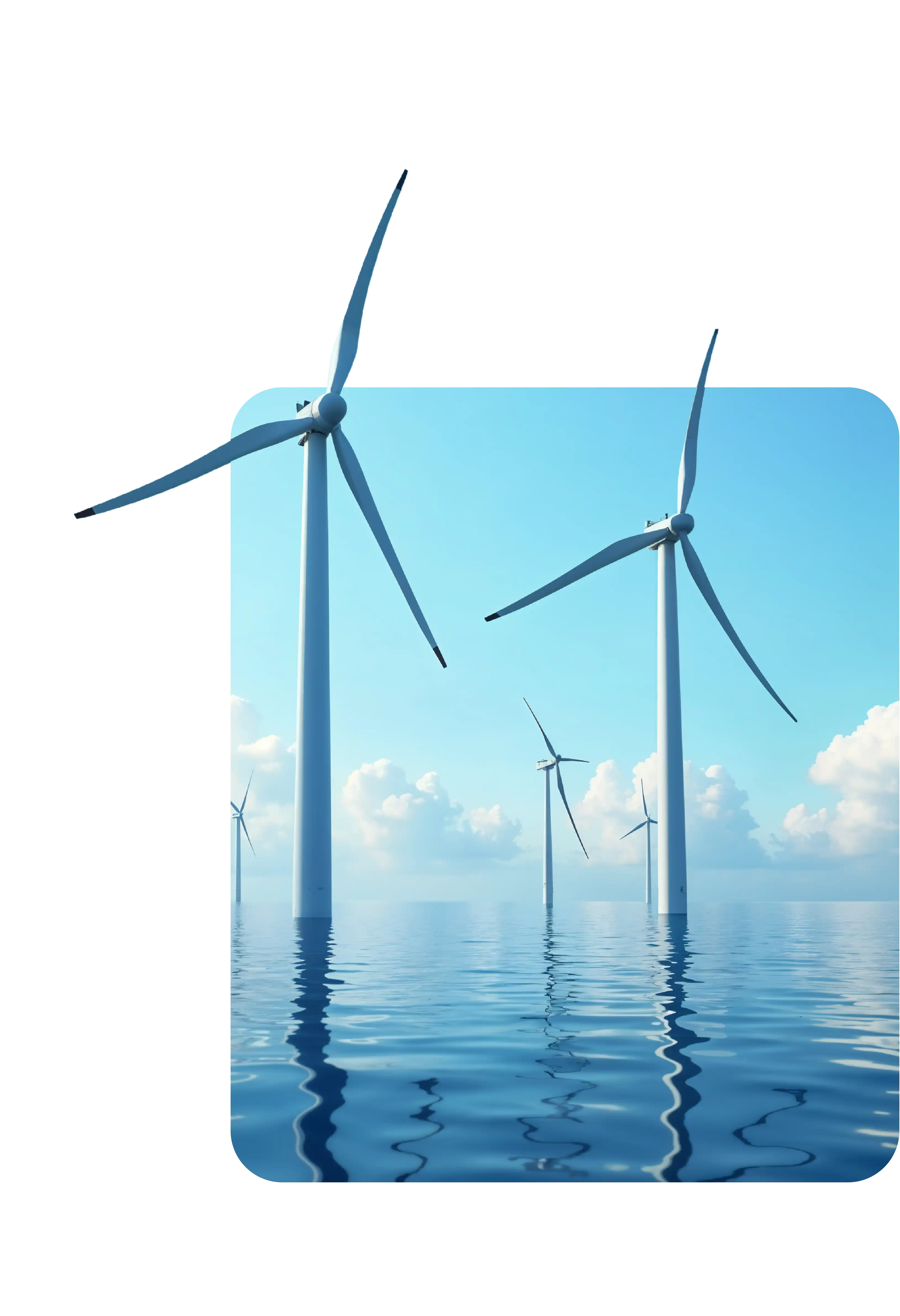 Large wind turbine against a clear sky, symbolizing renewable energy generation